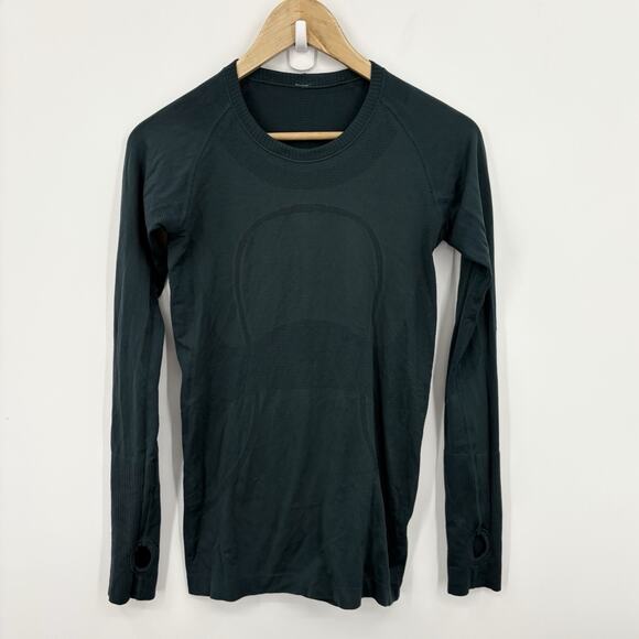 Lululemon Swiftly Tech Top Women 6 Long Sleeve Green Yoga Running Stretch Soft - Picture 1 of 5